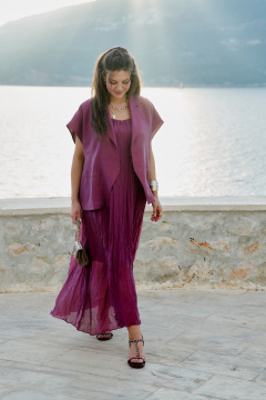 Жилет, платье Vittoria Queen 28013 винный - фото 3