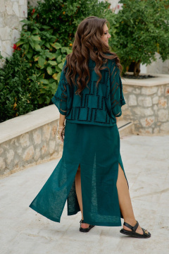 Блуза, платье Vittoria Queen 28053 изумрудный - фото 5