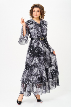 Платье ANASTASIA MAK 1280 серый+черный_мультиколор - фото 3