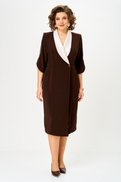 Платье ANASTASIA MAK 1308 коричневый - фото 3