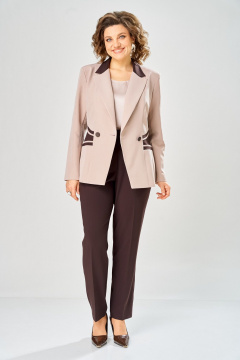 Брюки, жакет ANASTASIA MAK 1315 коричневый+пудра - фото 3