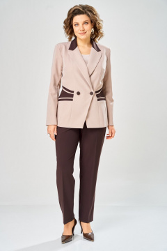 Брюки, жакет ANASTASIA MAK 1315 коричневый+пудра - фото 1