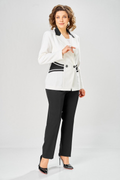 Брюки, жакет ANASTASIA MAK 1315 черный+молочный - фото 3