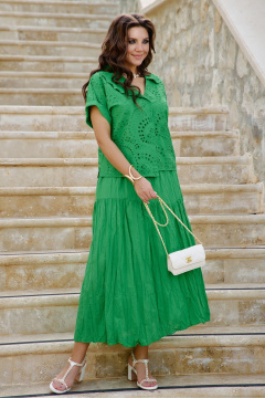 Блуза, юбка Vittoria Queen 28893 зеленый - фото 3