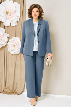 Блуза, брюки, жакет VOLNA 1462 голубой-джинс - фото 1
