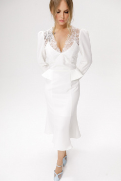 Платье PiRS 6605 молочный - фото 2