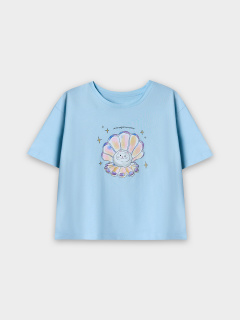 Футболка, шорты Mark Formelle 592536/25-39746ПК-0 голубое_небо_ракушки_на_голубом_3_сл_на_пол - фото 1