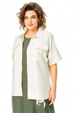 Блуза, платье VI ORO VR-1256 олива-молочный - фото 2