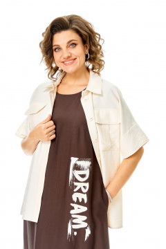Блуза, платье VI ORO VR-1256 шоколад-молочный - фото 5
