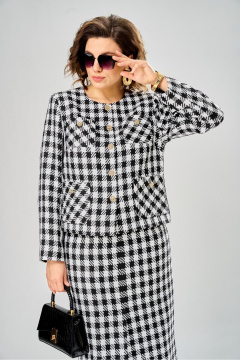 Жакет Andina city 4022-26 черно-белый - фото 1