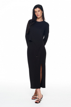 Джемпер, юбка KaVaRi 8058 черный - фото 1