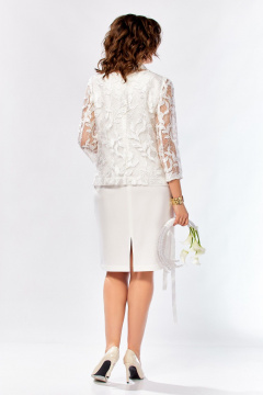 Жакет, платье Ольга Стиль С-997 белое-молоко - фото 2