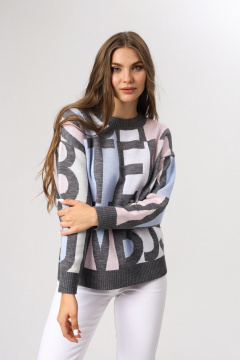 Джемпер BONADI BS18 серый-голубой - фото 3