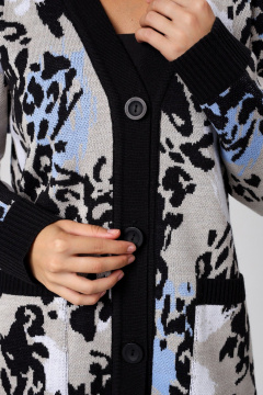Кардиган BONADI BS43 черный-голубой - фото 4
