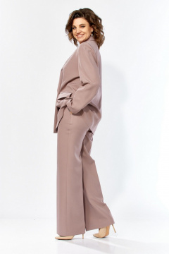 Брюки, жакет, топ Милора-стиль 1367 пудра+белый - фото 3