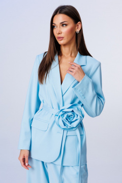 Брюки, жакет, пояс Ларс Стиль 1199/1 голубой - фото 3
