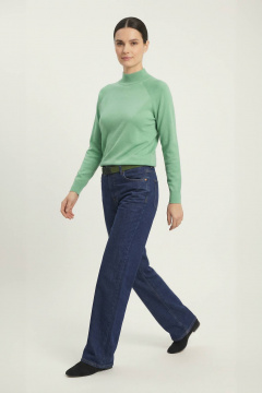 Демисезонный свитер прямого силуэта реглан с двойной стойкой Полесье С3316-15 5С1754-Д43 170,176 малахитовый_зеленый_16-5917 - фото 5