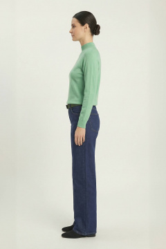 Демисезонный свитер прямого силуэта реглан с двойной стойкой Полесье С3316-15 5С1754-Д43 170,176 малахитовый_зеленый_16-5917 - фото 1