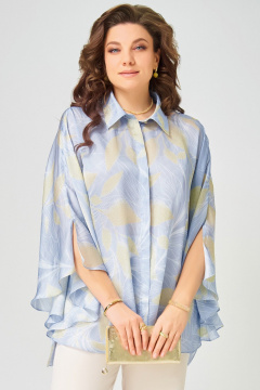 Блуза Fita 203412 бежево-голубой - фото 2