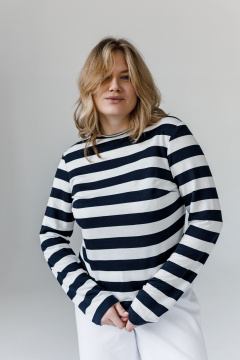 Лонгслив JoEmber 25 белый-синий - фото 1