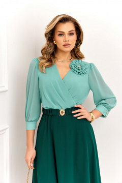 Платье AGATTI 6001-1 бирюзово-изумрудный - фото 4