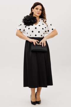 Брошь, платье ANIDEN 721-5 черно-белый - фото 2