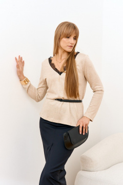 Лонгслив FAMA 24115 бежевый - фото 2