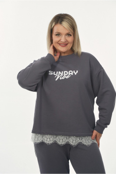 Брюки, джемпер OVERYOU М239 графит - фото 3