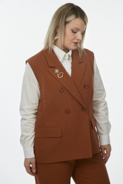 Брюки, жилет OVERYOU М241/1 миндаль - фото 3