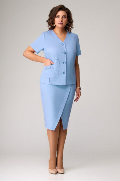 Жакет, юбка Мишель стиль 1057-2 голубой - фото 5