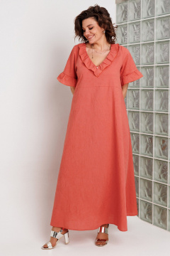 Платье BegiModa 1066 коралл - фото 3