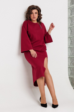 Свитшот, юбка BegiModa 3105 бордо - фото 5