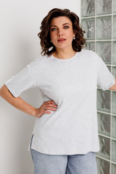 Блуза BegiModa 4163 серый_меланж - фото 4