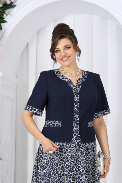 Блуза, юбка Ninele 5992 синий_ромашки - фото 2