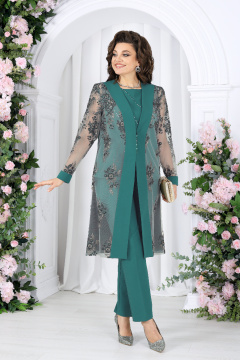 Блуза, брюки, кардиган Ninele 6038 изумруд - фото 3