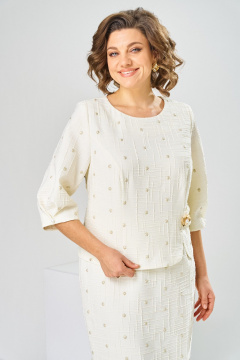 Платье Romanovich Style 1-2537 молочный/штрихи - фото 5