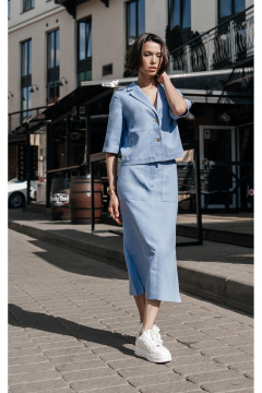 Жакет, юбка iLOKA 25ILor4 голубой - фото 1