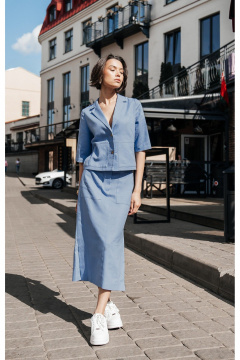 Жакет, юбка iLOKA 25ILor4 голубой - фото 3