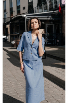 Жакет, юбка iLOKA 25ILor4 голубой - фото 2