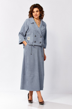 Жакет, юбка ZigzagStyle 608 серо-голубой - фото 3