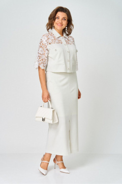 Жакет, юбка Svetlana-Style 2306 зелено-бежевый - фото 5