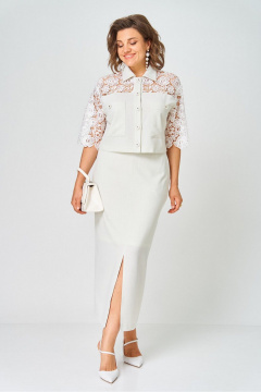 Жакет, юбка Svetlana-Style 2306 зелено-бежевый - фото 4