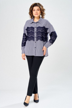 Рубашка Svetlana-Style 5032 синий+узор - фото 4