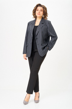 Жакет Rishelie 1014 серый+клетка - фото 4
