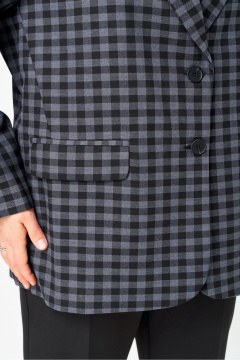 Жакет Rishelie 1014 серый+клетка - фото 3