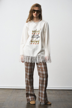 Брюки MilMil 1306 принт клетка - фото 4