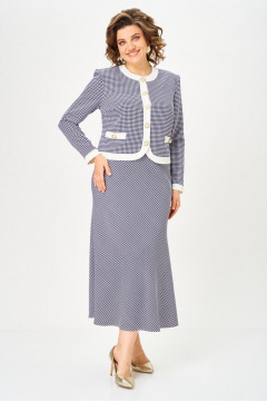 Жакет, юбка Svetlana-Style 2332 синий_узор+белый - фото 4