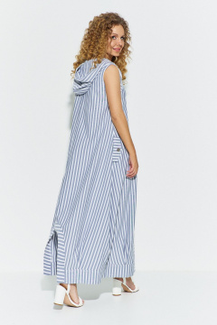 Сарафан Euromoda 683 серо-синий+белый - фото 3