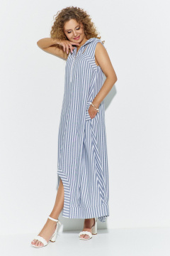 Сарафан Euromoda 683 серо-синий+белый - фото 2