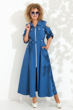 Платье Euromoda 690 синий - фото 1